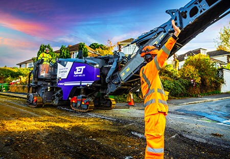 Road Planing machinery being used in resurfacing